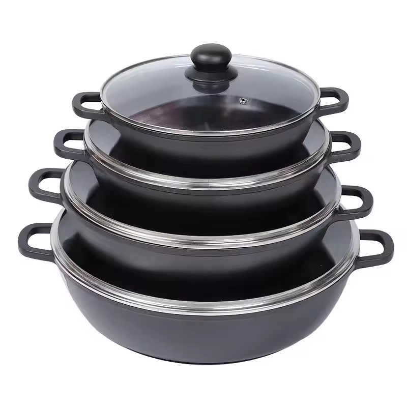 Set periuk dan kuali masak induksi dapur set kaserol peralatan dapur nonstick