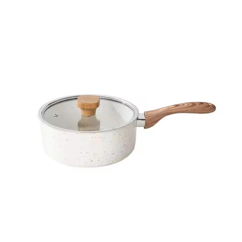 Merentas sempadan gaya Jepun periuk tumis isi rumah batu beras non stick salji periuk susu leper dua guna periuk mee segera