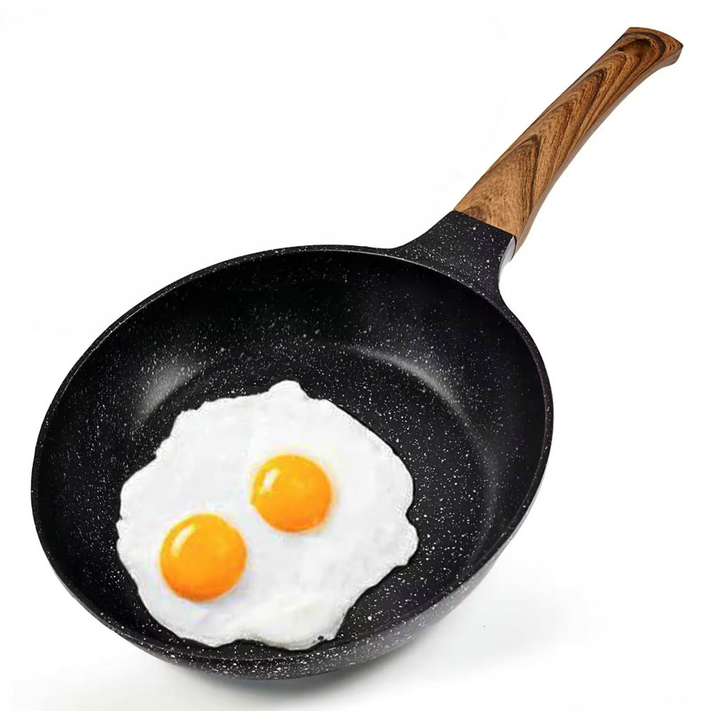 Logo tersuai bukan melekat aloi aluminium induksi kuali goreng telur kuali telur dadar